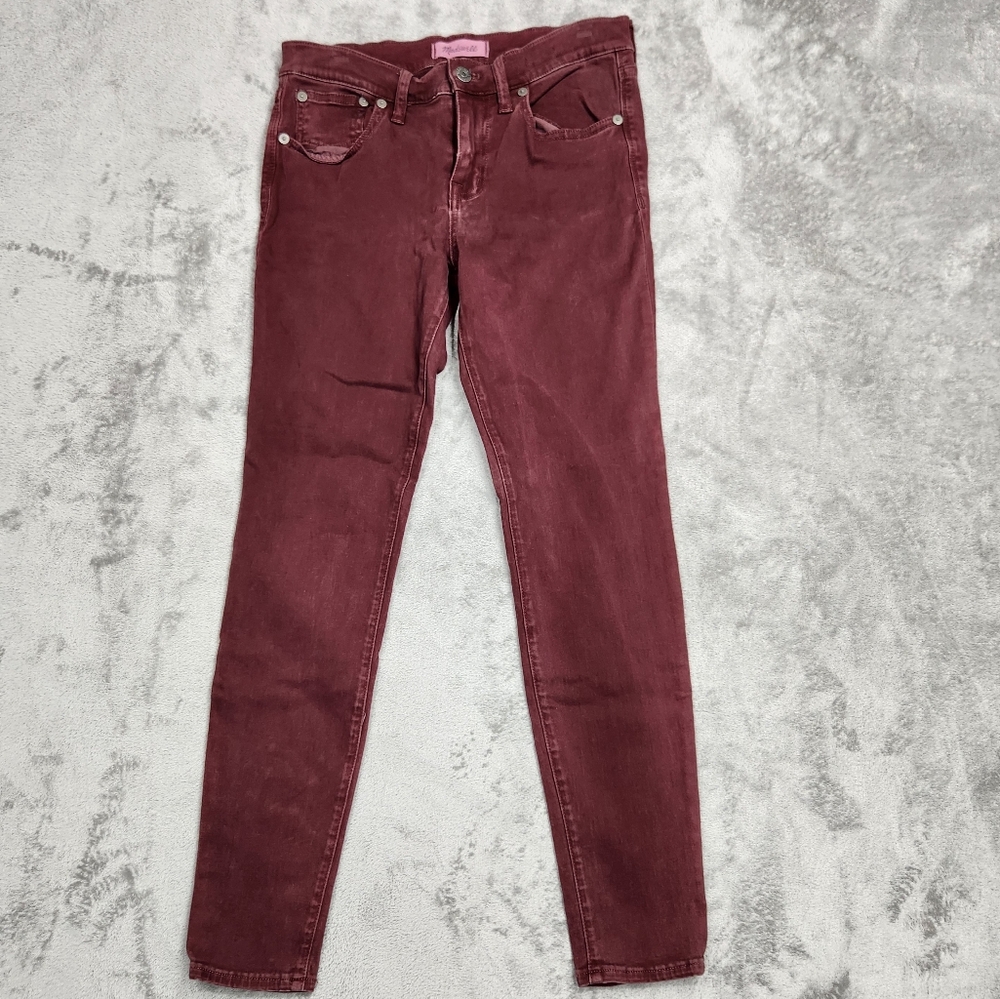 Madewell Skinny Skinny Burgundy Jeans Size 27 EUC